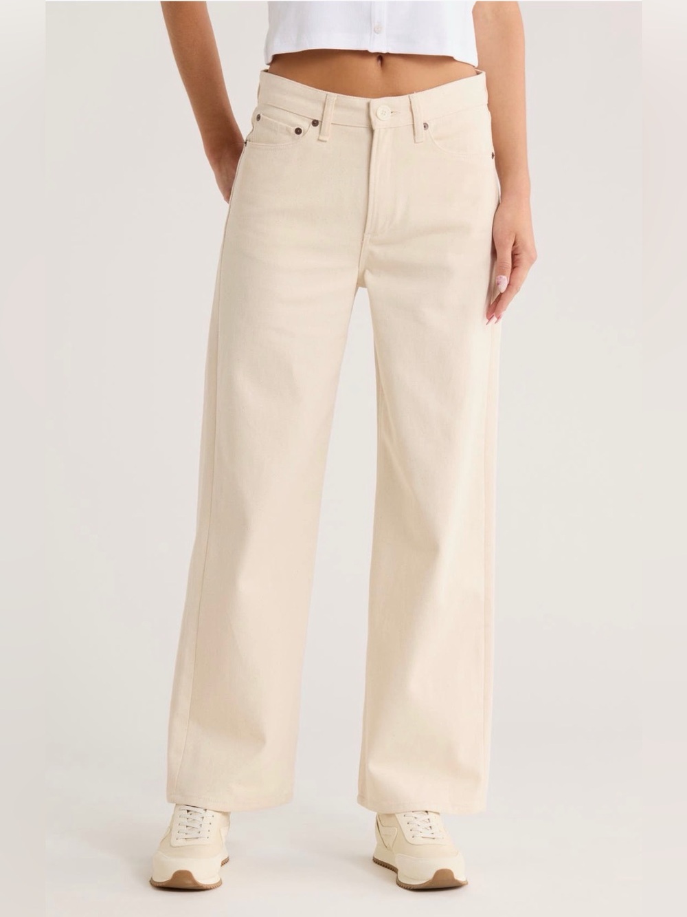 rag & bone Cream / Ecru Beverly High-Waist Jeans (Size 27)